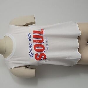 NWT SoulCycle Riding With Soul Swing Tank Top White Unisex Size Large